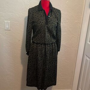 Vintage Sweater Dress Black Gold